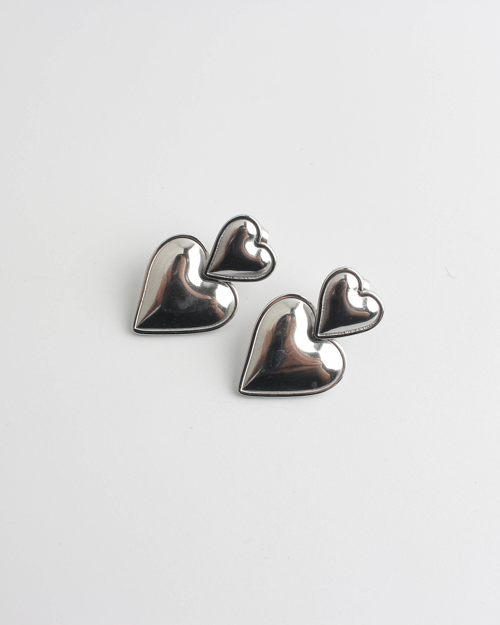 Two Hearts - Oorbellen - Stainless Steel